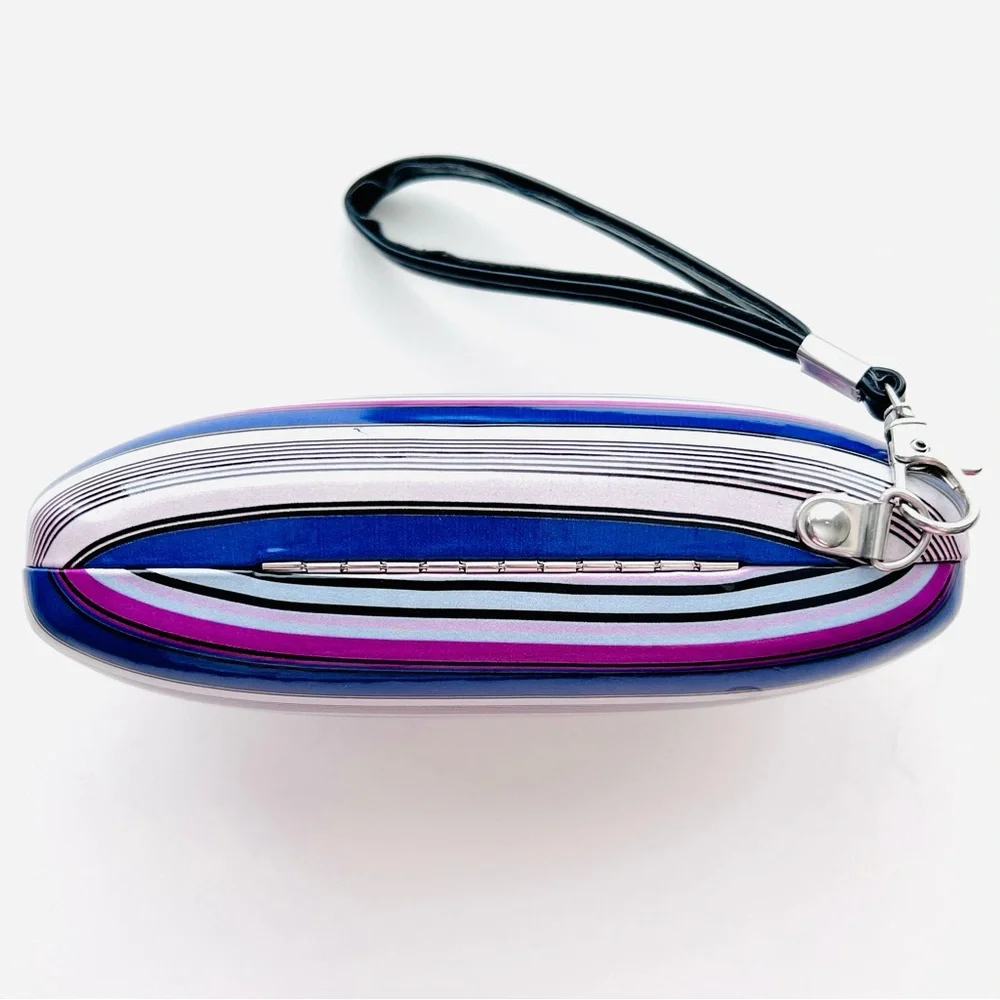 Nanette Lepore Clam Shell Hard Shell Glasses Case w/ Wristlet Strap - NWOT